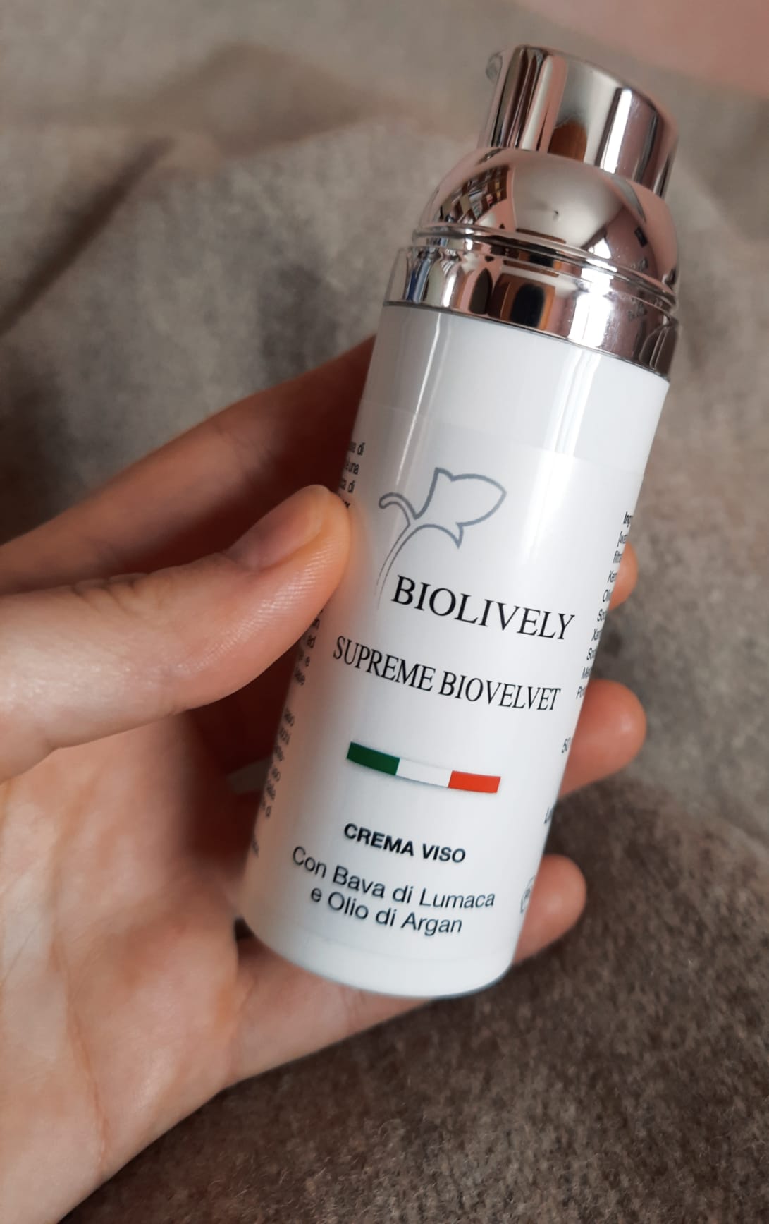 Supreme Biovelvet | Crema Viso con Bava di Lumaca e Olio di Argan 50 ml